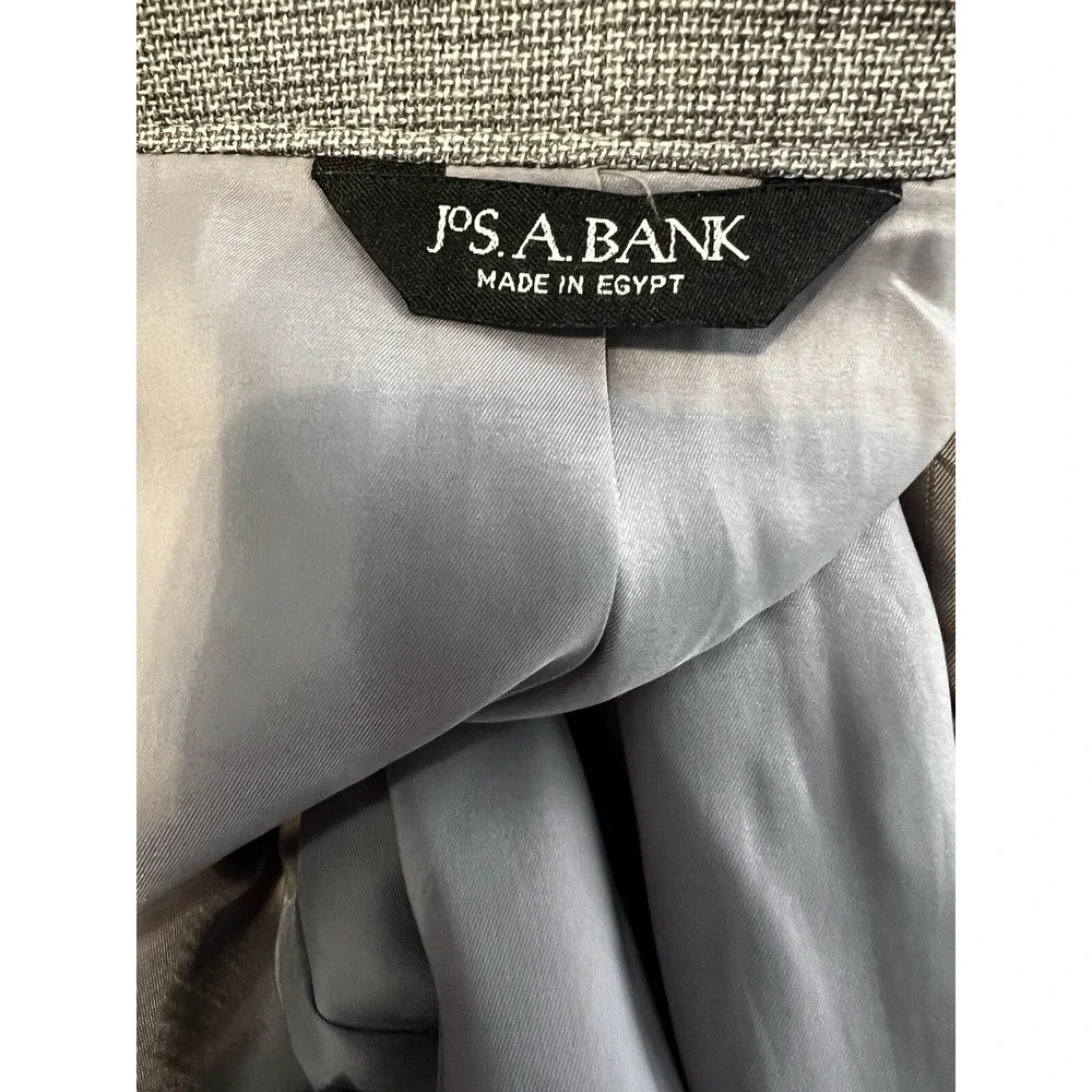 Jos A Bank Mens Blazer‎ Jacket Size 44R Gray Wool Sport Coat